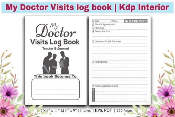 My Doctor Visits Log Book Kdp Interior