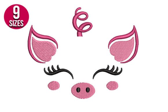 Pig Face Embroidery Design